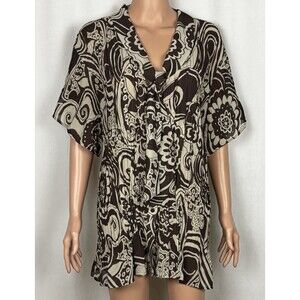 4 For $20 Lane Bryant Women’s Size 22/24 Brown & Cream Pleated Blouse